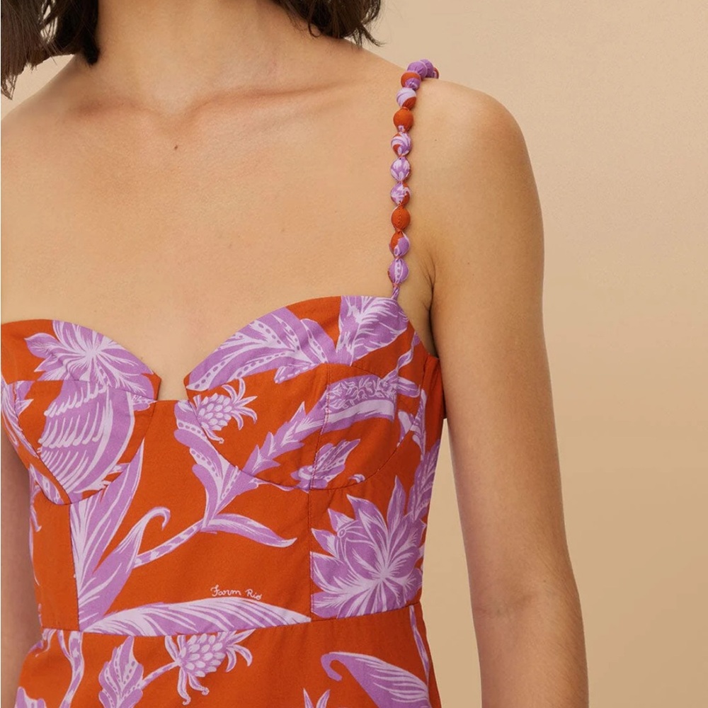 FARM Rio Tropical Red and Green Midi Dress - Picture 3 of 8
